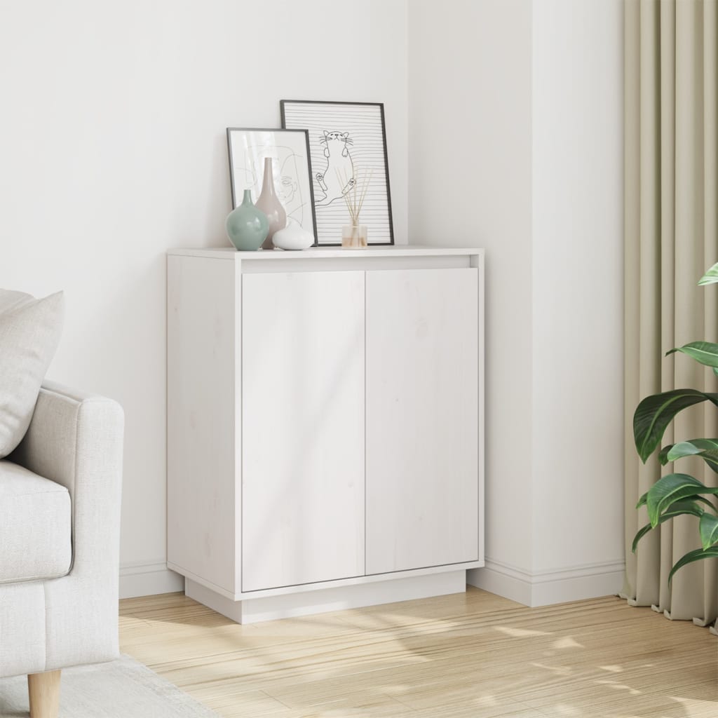 vidaXL Sideboard White 60x34x75 cm Solid Wood Pine
