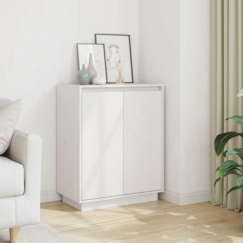 vidaXL Sideboard White 60x34x75 cm Solid Wood Pine