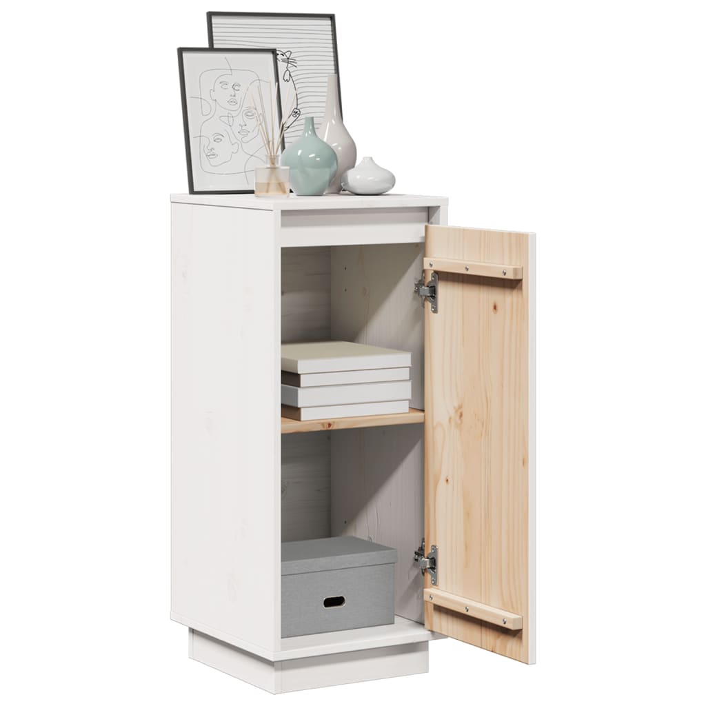 vidaXL Sideboard White 31.5x34x75 cm Solid Wood Pine