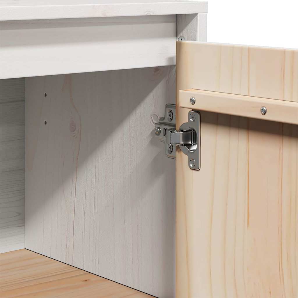 vidaXL Sideboard White 31.5x34x75 cm Solid Wood Pine