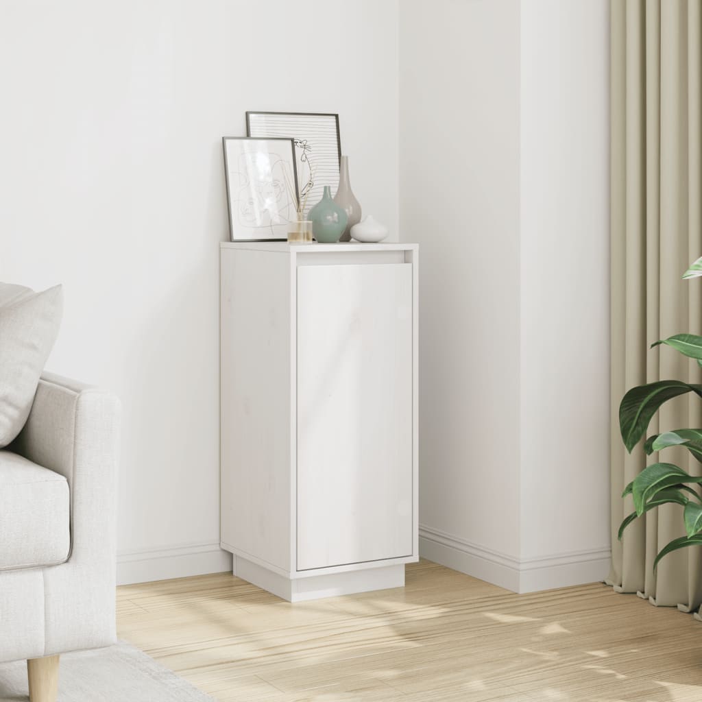 vidaXL Sideboard White 31.5x34x75 cm Solid Wood Pine