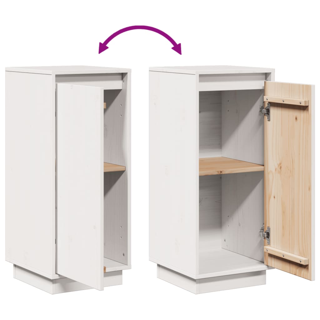 vidaXL Sideboards 2 pcs White 31.5x34x75 cm Solid Wood Pine