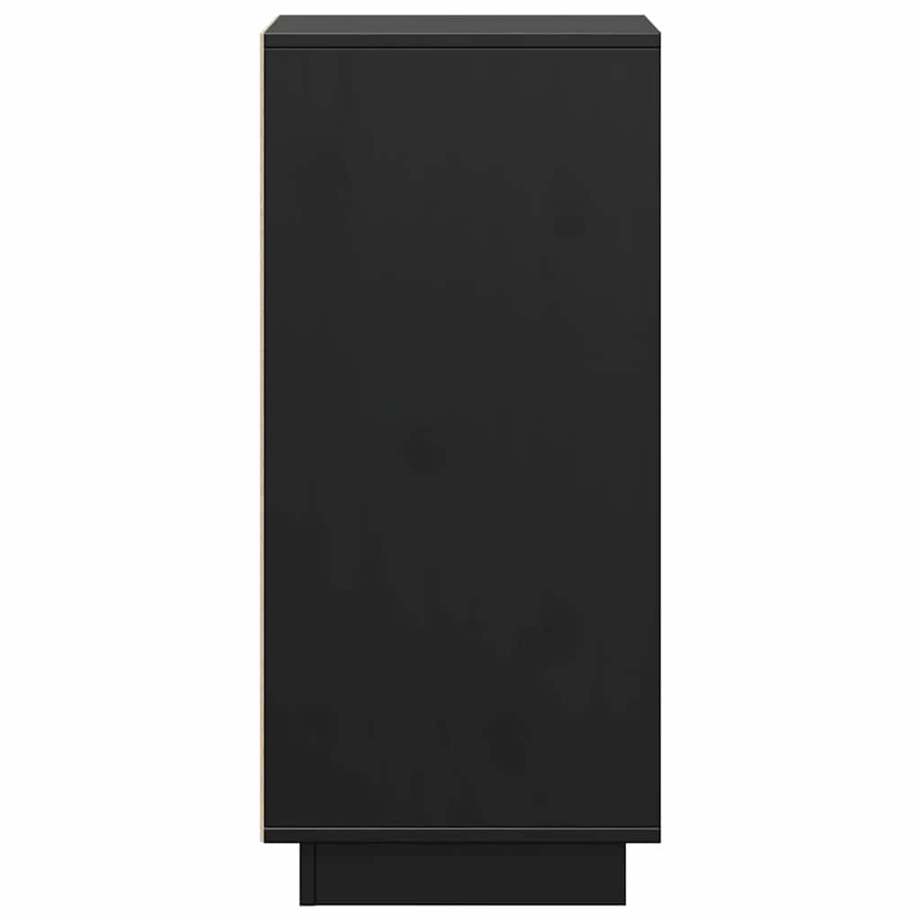 vidaXL Sideboards 2 pcs Black 31,5x34x75 cm Solid Wood Pine
