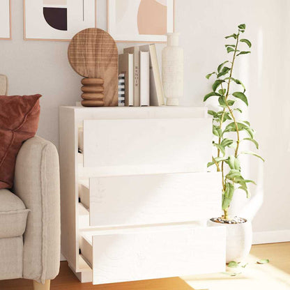 vidaXL Sideboard White 60x34x75 cm Solid Wood Pine