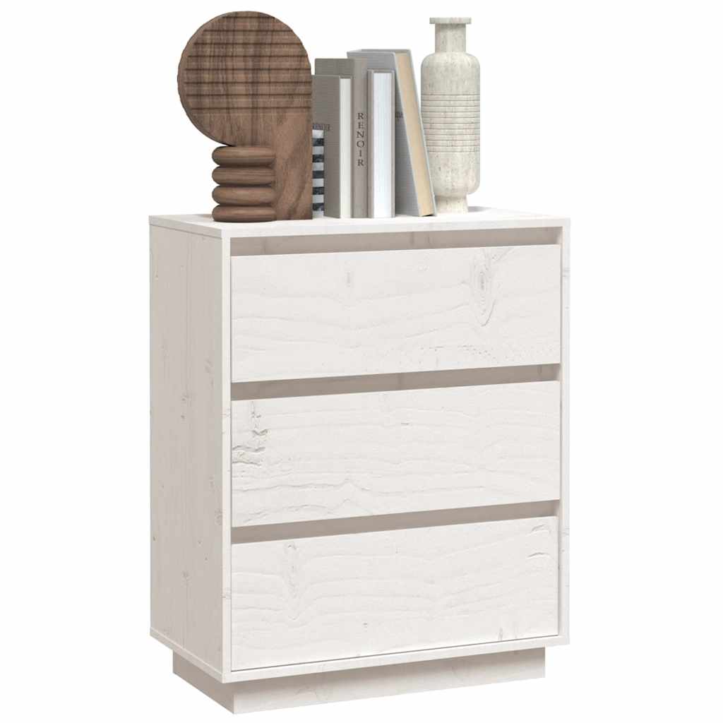 vidaXL Sideboard White 60x34x75 cm Solid Wood Pine