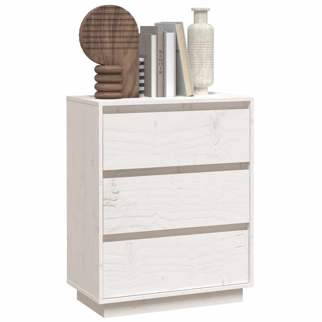 vidaXL Sideboard White 60x34x75 cm Solid Wood Pine