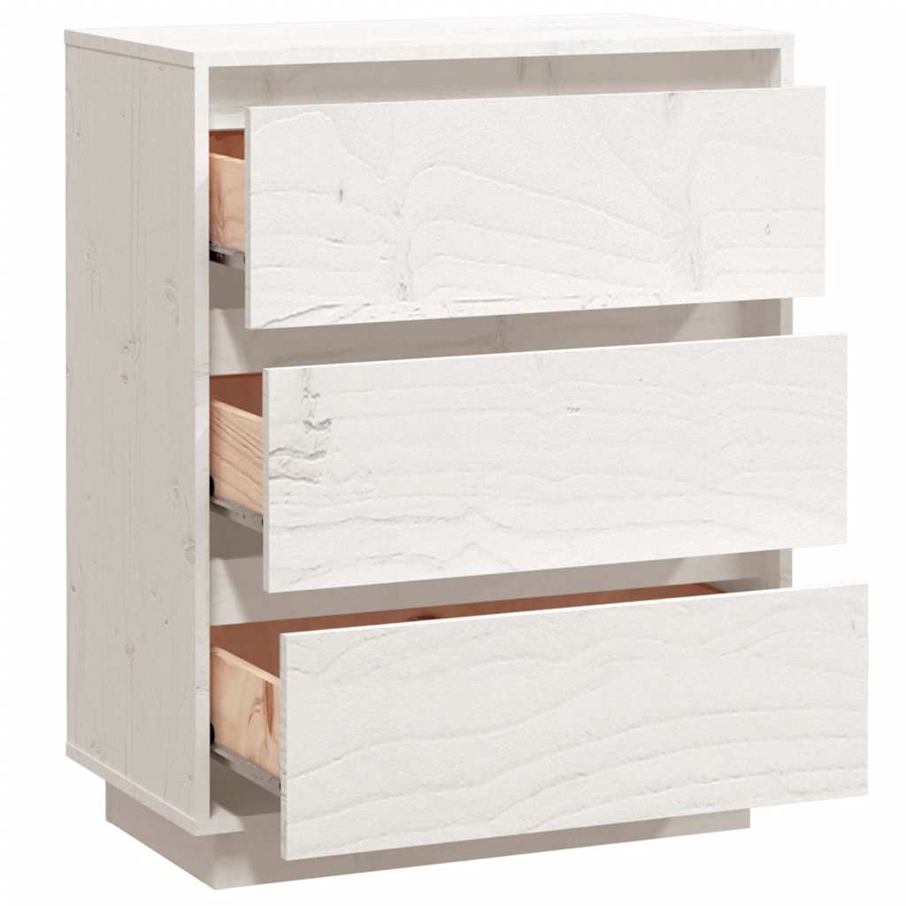 vidaXL Sideboard White 60x34x75 cm Solid Wood Pine