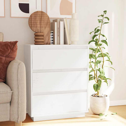 vidaXL Sideboard White 60x34x75 cm Solid Wood Pine