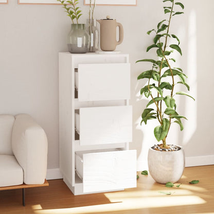vidaXL Sideboard White 32x34x75 cm Solid Wood Pine