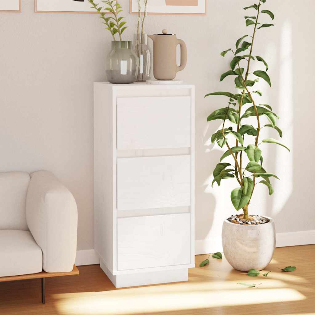 vidaXL Sideboard White 32x34x75 cm Solid Wood Pine