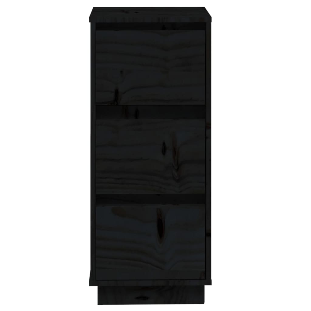 vidaXL Sideboard | Set of 2 | Black | Solid Pine Wood | 32x34x75 cm