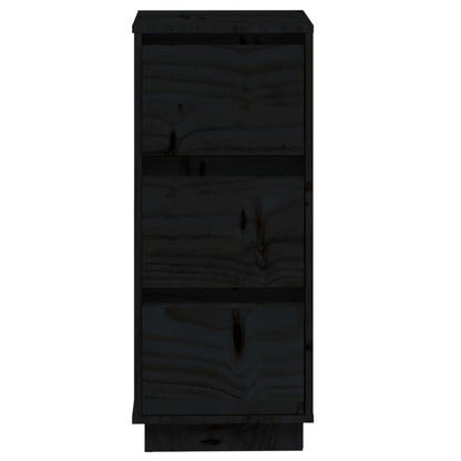 vidaXL Sideboard | Set of 2 | Black | Solid Pine Wood | 32x34x75 cm