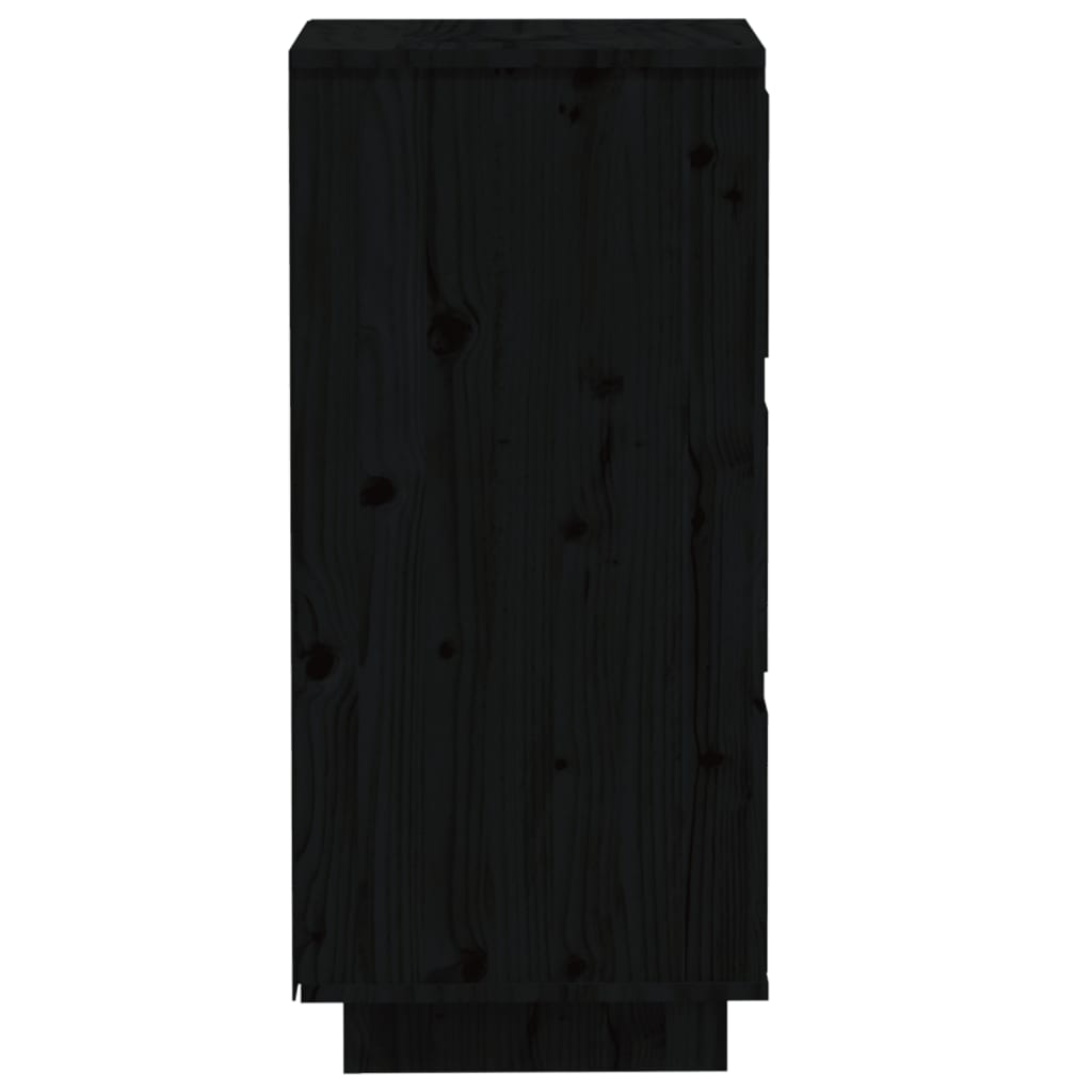 vidaXL Sideboard | Set of 2 | Black | Solid Pine Wood | 32x34x75 cm