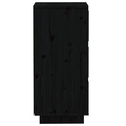 vidaXL Sideboard | Set of 2 | Black | Solid Pine Wood | 32x34x75 cm