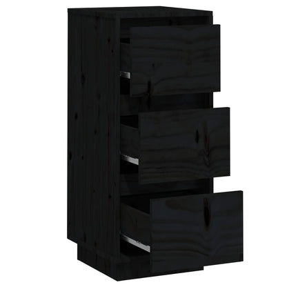 vidaXL Sideboard | Set of 2 | Black | Solid Pine Wood | 32x34x75 cm