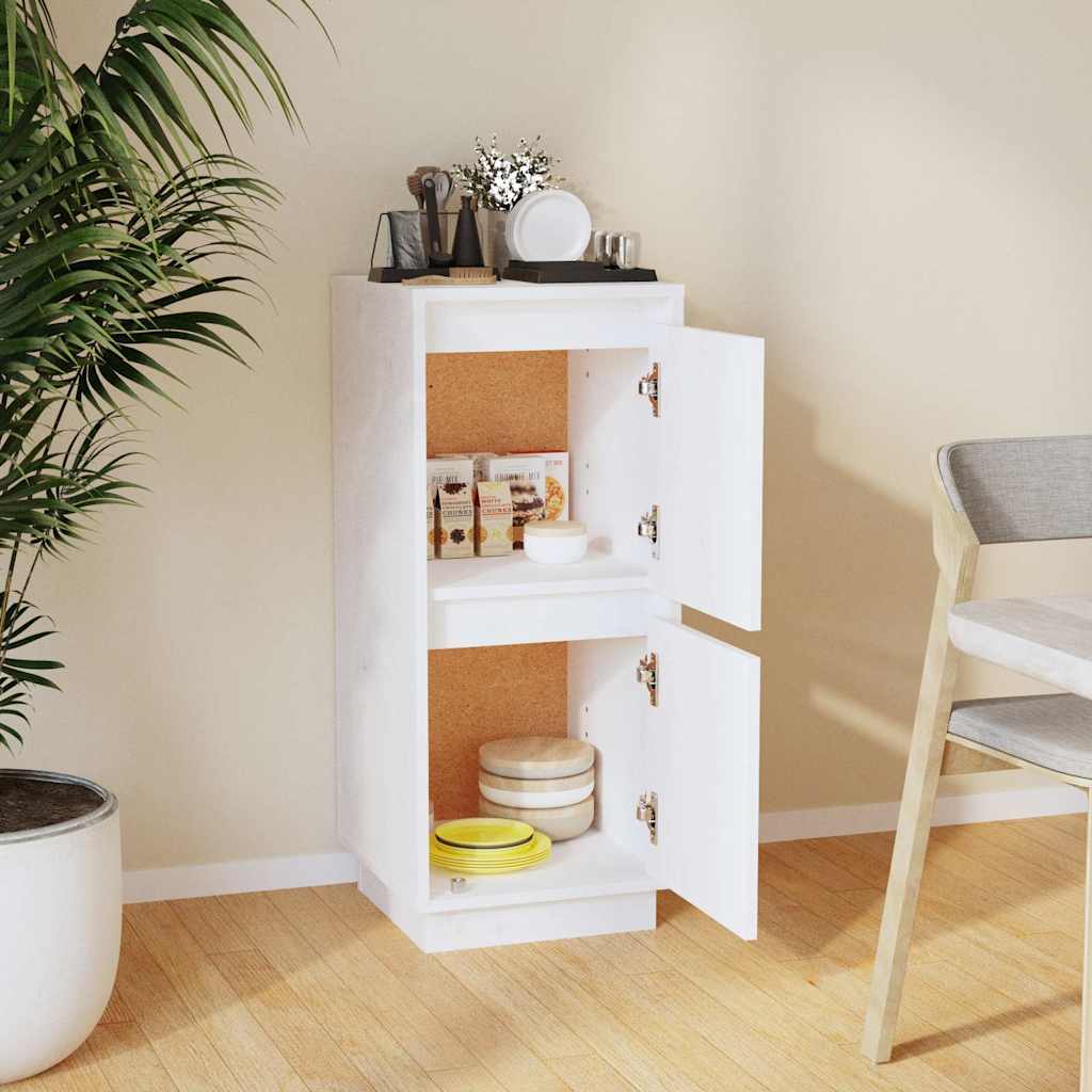 vidaXL Sideboard White 31,5x34x75 cm Solid Wood Pine
