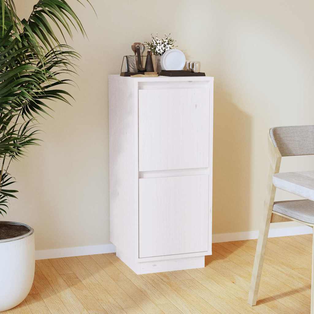 vidaXL Sideboard White 31,5x34x75 cm Solid Wood Pine