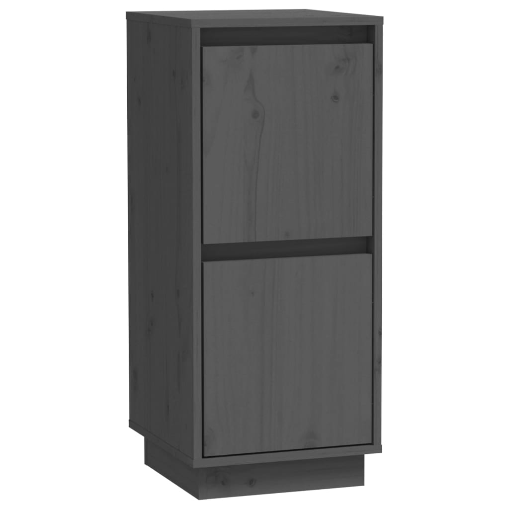 vidaXL Sideboards 2 pcs Grey 31.5x34x75 cm Solid Wood Pine