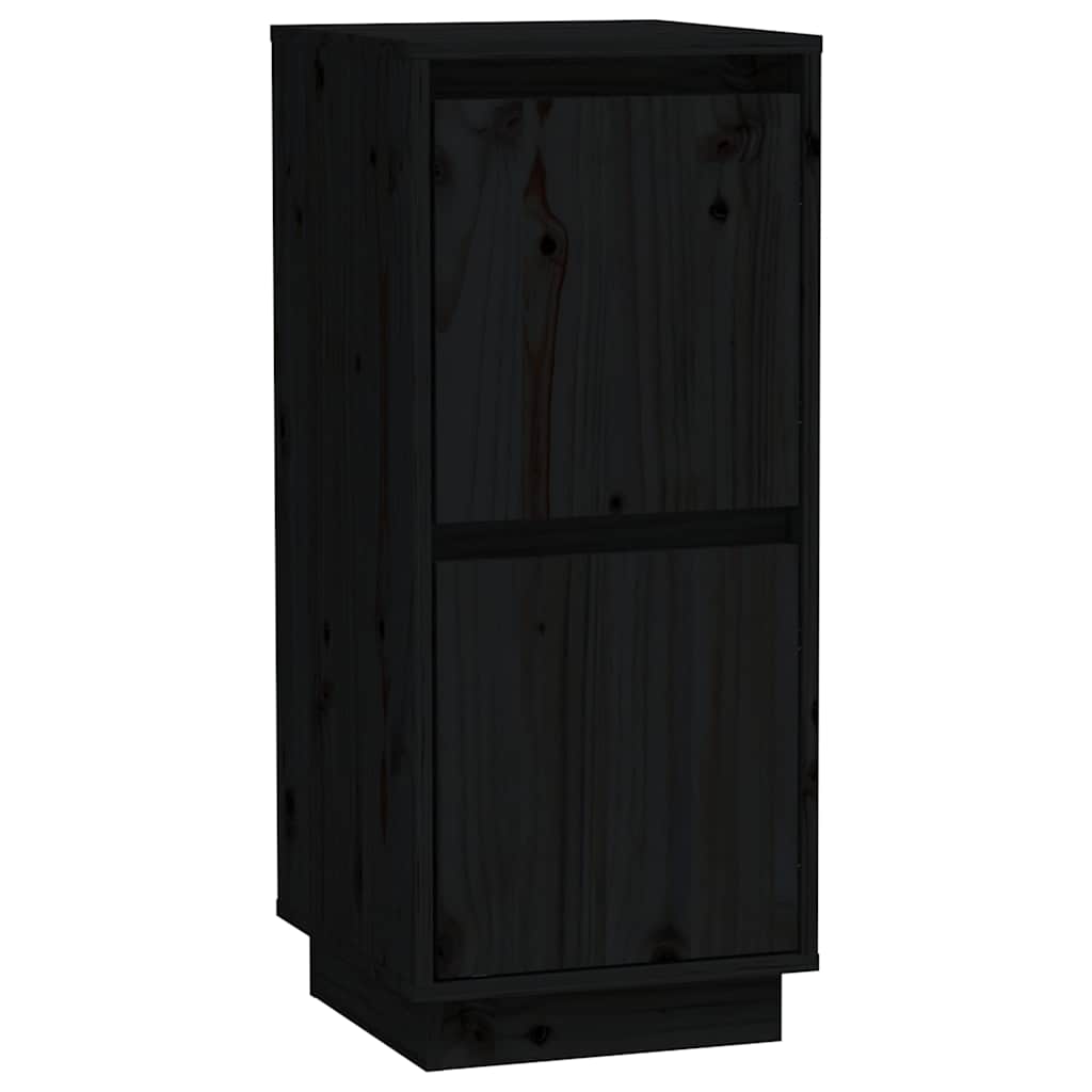 vidaXL Sideboards 2 pcs Black 31,5x34x75 cm Solid Wood Pine