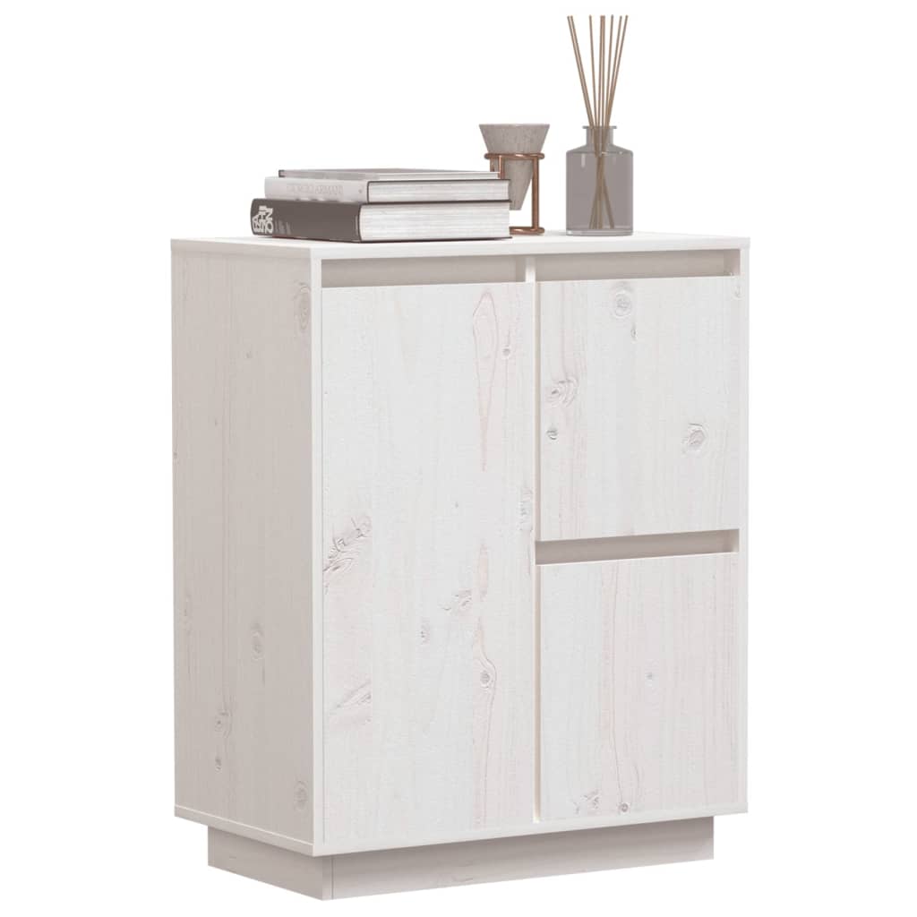 vidaXL Sideboard White 60x34x75 cm Solid Wood Pine