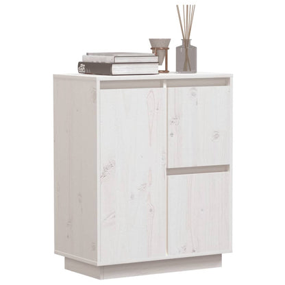 vidaXL Sideboard White 60x34x75 cm Solid Wood Pine