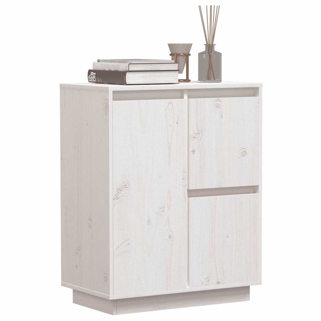 vidaXL Sideboard White 60x34x75 cm Solid Wood Pine