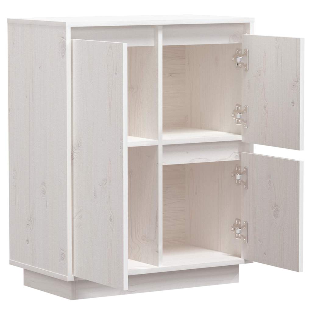 vidaXL Sideboard White 60x34x75 cm Solid Wood Pine