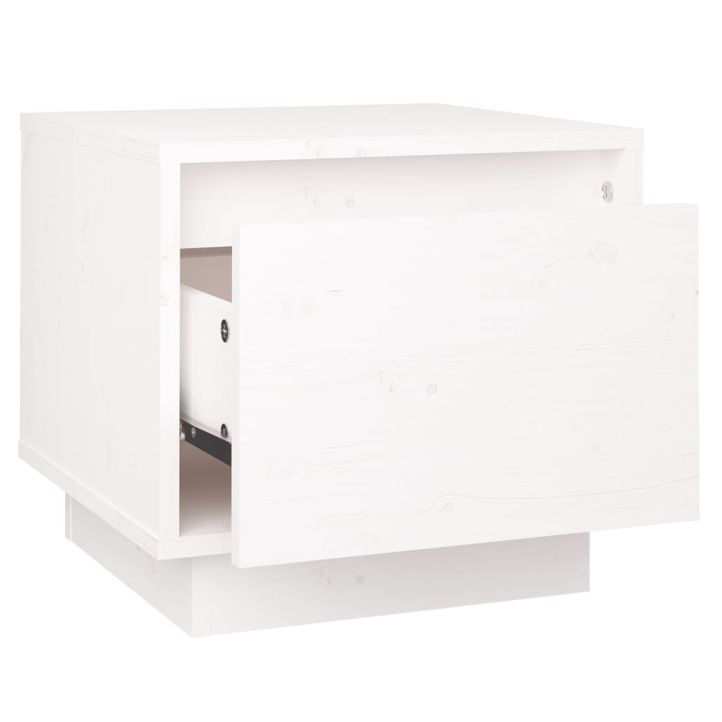 vidaXL Bedside Cabinet White 35x34x32 cm Solid Wood Pine