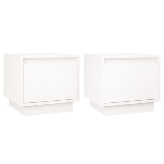 vidaXL Bedside Cabinets 2 pcs White 35x34x32 cm Solid Wood Pine