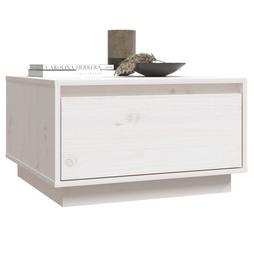 vidaXL Coffee Table White 55x56x32 cm Solid Wood Pine