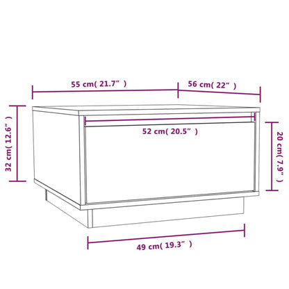 vidaXL Coffee Table White 55x56x32 cm Solid Wood Pine