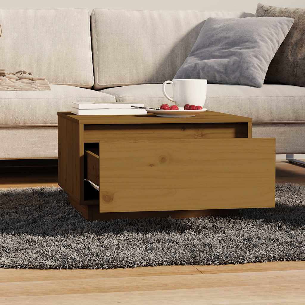 vidaXL Coffee Table Honey Brown 55x56x32 cm Solid Wood Pine