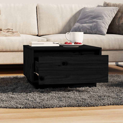 vidaXL Coffee Table Black 55x56x32 cm Solid Wood Pine