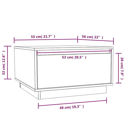 vidaXL Coffee Table Black 55x56x32 cm Solid Wood Pine