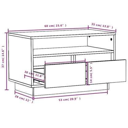vidaXL TV Cabinet 60x35x37 cm Solid Wood Pine