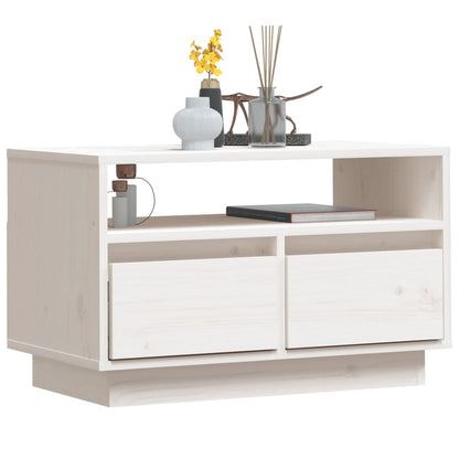 vidaXL TV Cabinet White 60x35x37 cm Solid Wood Pine