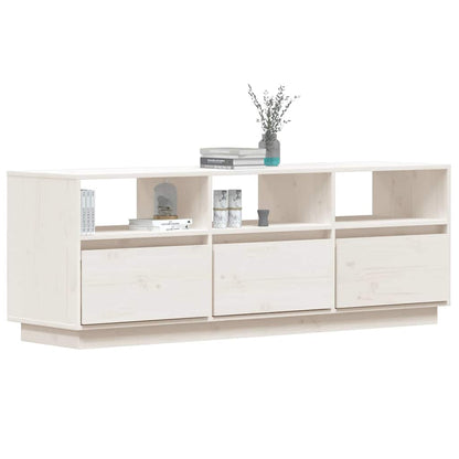 vidaXL TV Cabinet White 140x37x50 cm Solid Wood Pine