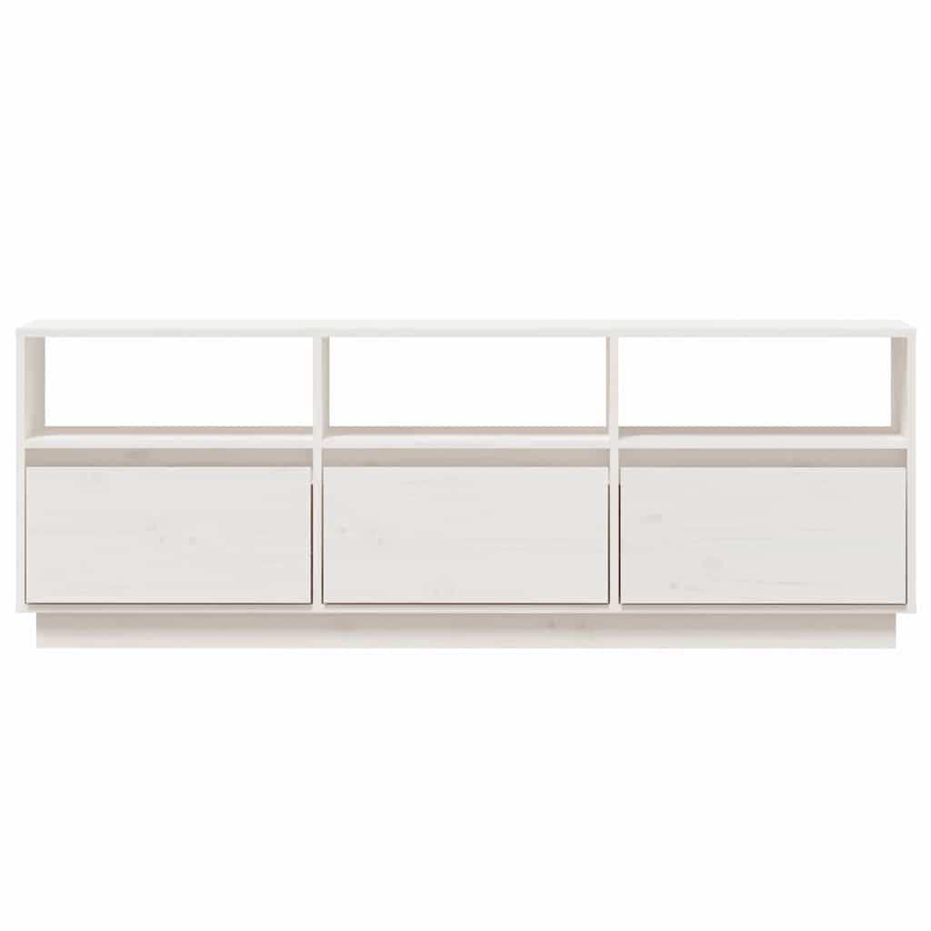 vidaXL TV Cabinet White 140x37x50 cm Solid Wood Pine