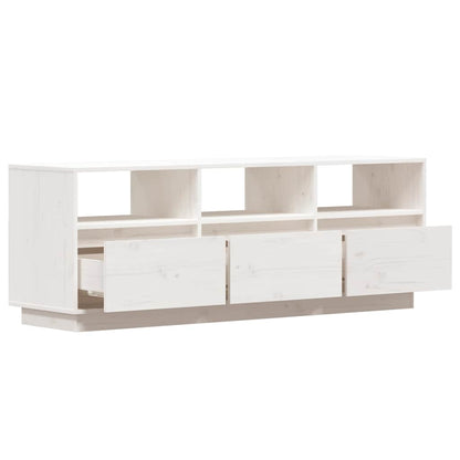vidaXL TV Cabinet White 140x37x50 cm Solid Wood Pine