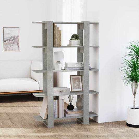 811533 vidaXL Book Cabinet/Room Divider Concrete Grey 100x30x160 cm