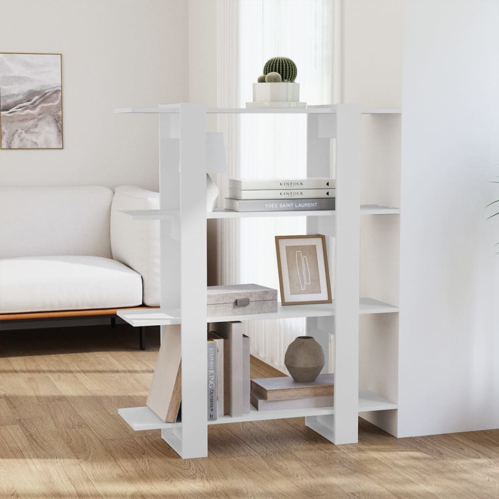 vidaXL Book Cabinet/Room Divider White 100x30x123.5 cm