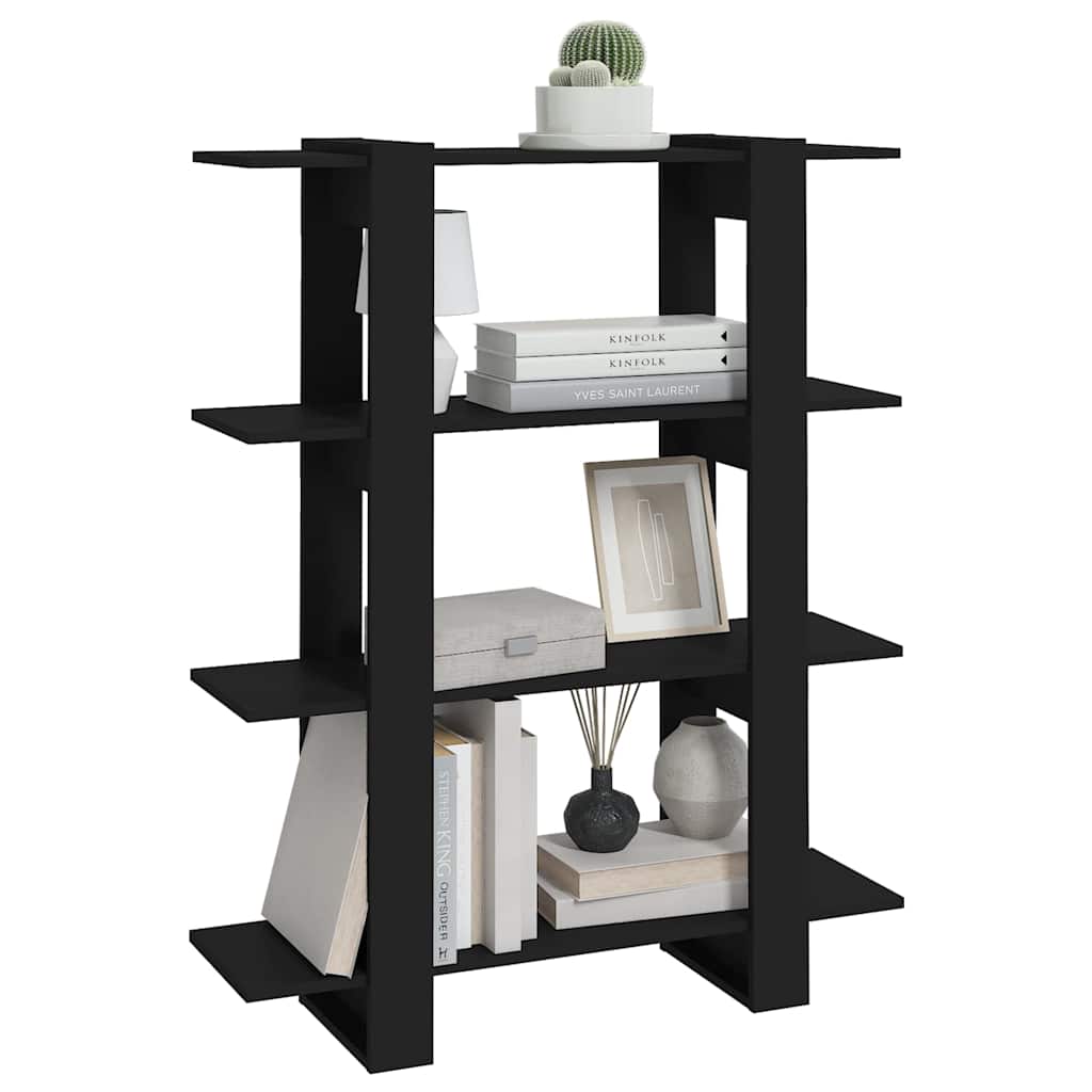 vidaXL Book Cabinet/Room Divider Black 100x30x123,5 cm