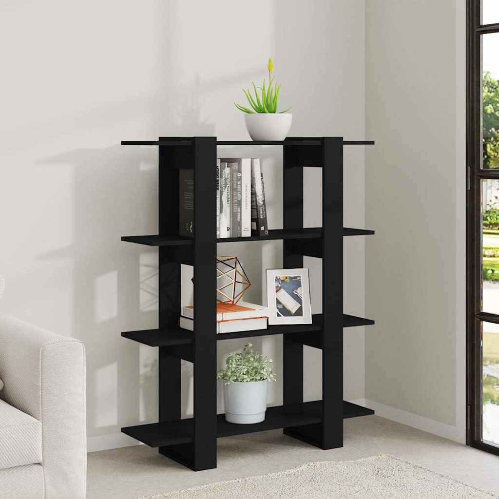 vidaXL Book Cabinet/Room Divider Black 100x30x123,5 cm