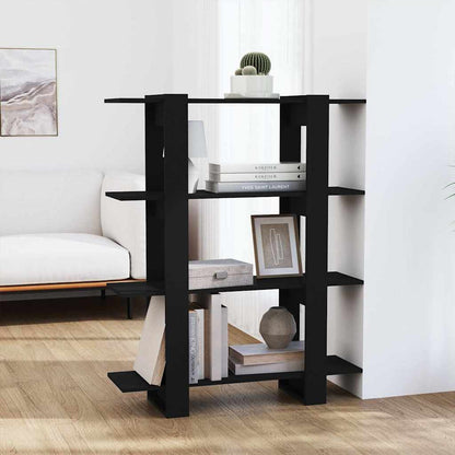 vidaXL Book Cabinet/Room Divider Black 100x30x123,5 cm