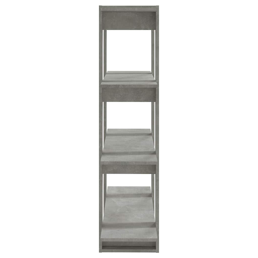 vidaXL Book Cabinet/Room Divider Concrete Grey 100x30x123,5 cm