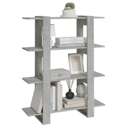vidaXL Book Cabinet/Room Divider Concrete Grey 100x30x123,5 cm