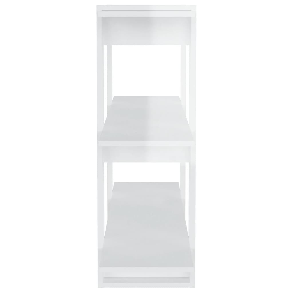 vidaXL Book Cabinet/Room Divider High Gloss White 100x30x87 cm