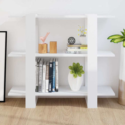 vidaXL Book Cabinet/Room Divider High Gloss White 100x30x87 cm
