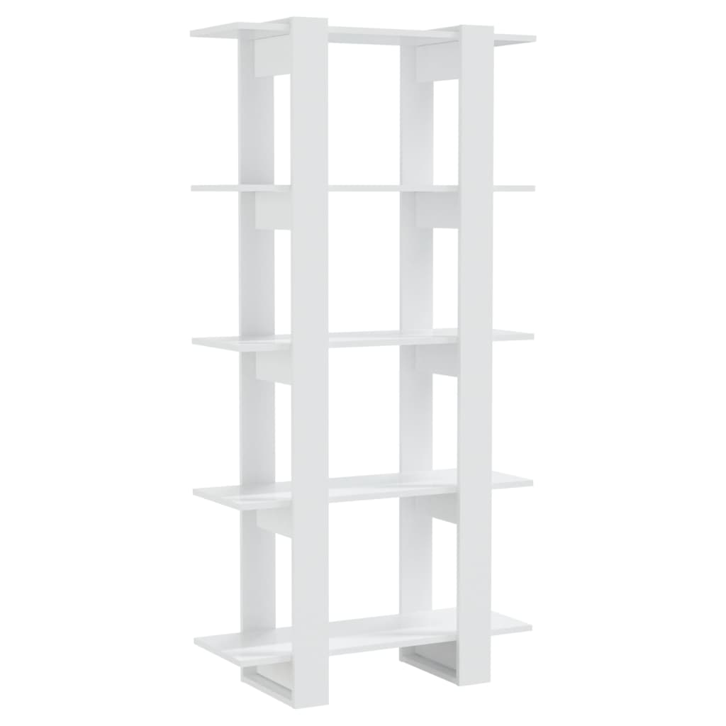 vidaXL Book Cabinet/Room Divider High Gloss White 80x30x160 cm