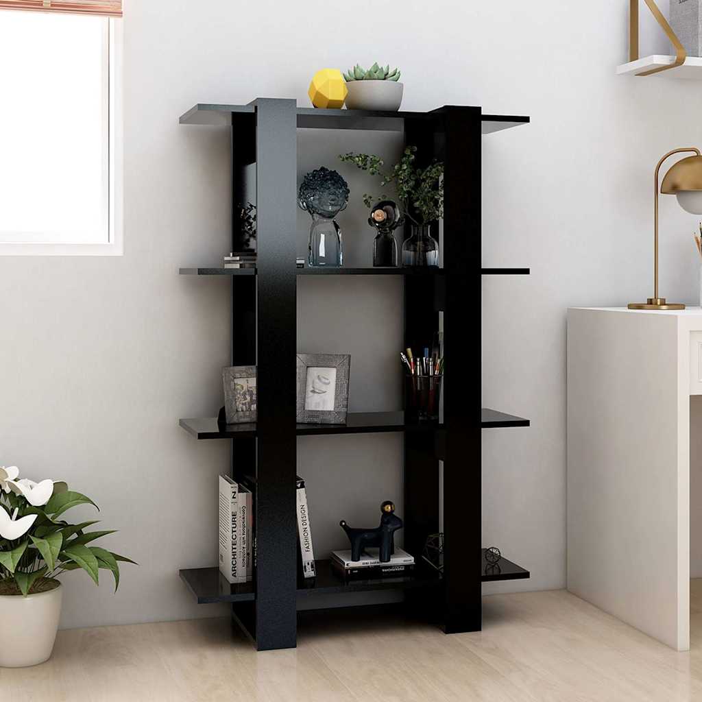vidaXL Book Cabinet/Room Divider Black 80x30x123,5 cm